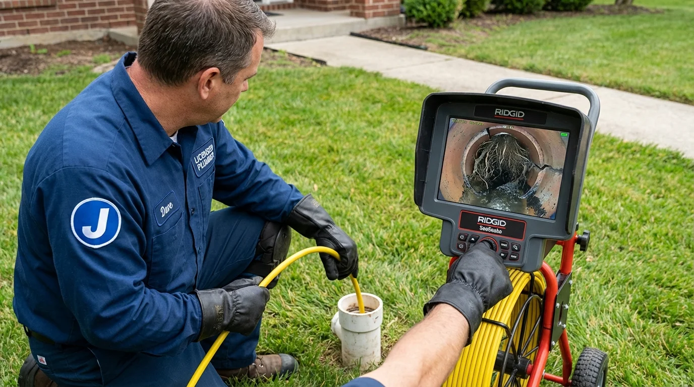 Sewer camera inspection being performed by Johns Plumbing LLC in Bushland