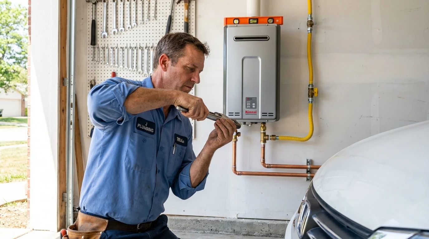 Tankless water heater installation by a Johns Plumbing LLC plumber in Bushland